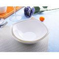 Haonai white & deep soup plate porcelain serving plate for soup plate salad plate hotel dinner plate,2 pieces dinner plate set